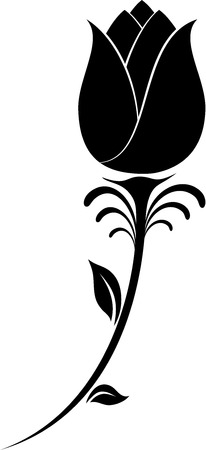 illustration of flowers silhouetteのイラスト素材