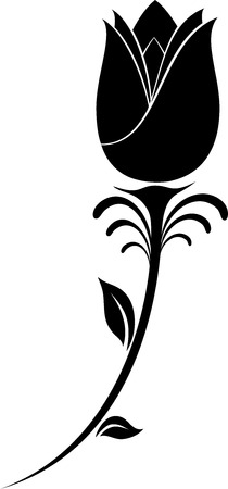 illustration of flowers silhouetteのイラスト素材