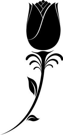 illustration of flowers silhouetteのイラスト素材