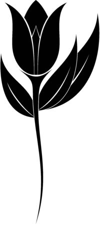 illustration of flowers silhouetteのイラスト素材