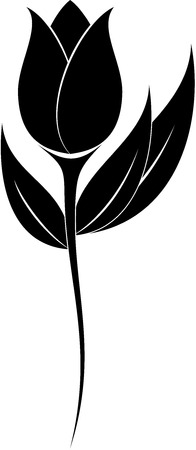 illustration of flowers silhouetteのイラスト素材