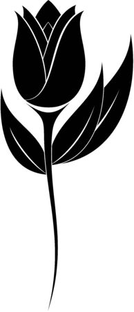 illustration of flowers silhouetteのイラスト素材