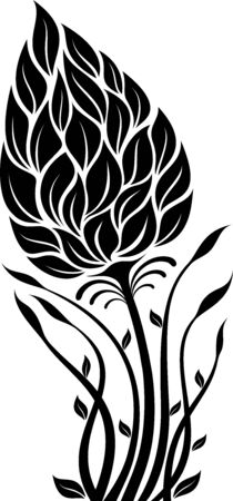 illustration of flowers silhouetteのイラスト素材