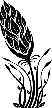 illustration of flowers silhouetteのイラスト素材