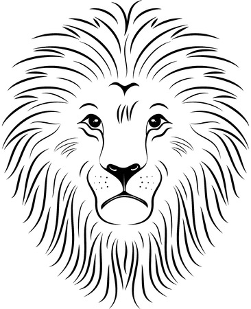 Illustration of lion face silhouetteのイラスト素材