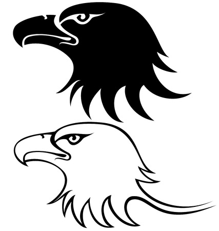 illustration vector for great eagle Face silhouetteのイラスト素材