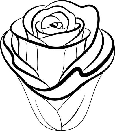 illustration of flowers silhouetteのイラスト素材