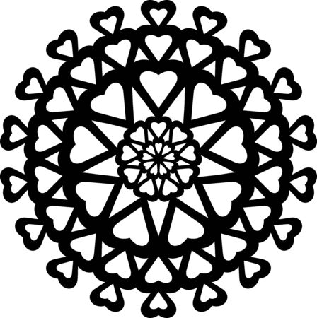 illustration of great Ornaments Hearts Silhouette ready for cnc and printsのイラスト素材