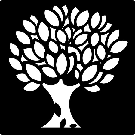 great illustration of Ornaments spring Tree silhouette ready for cnc and printsのイラスト素材
