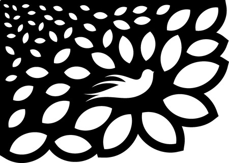 illustration of great Ornaments Leaf Flower Silhouette ready for cnc and printsのイラスト素材