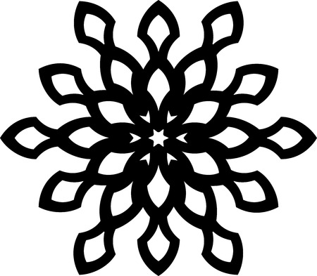 illustration of great Ornaments Leaf Flower Silhouette ready for cnc and printsのイラスト素材