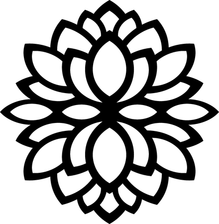 illustration of great Ornaments Leaf Flower Silhouette ready for cnc and printsのイラスト素材