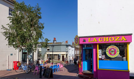 Brighton East Sussex UK summertime blue skyのeditorial素材