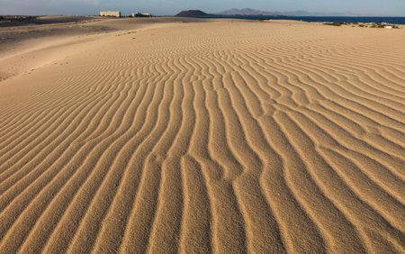 Sand patterns on the Nature reserve, Park Natural, Corralejo, Fuerteventura, Canary Islands, Spain.