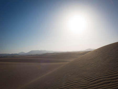 Sand patterns on the Nature reserve, Park Natural, Corralejo, Fuerteventura, Canary Islands, Spain.の写真素材