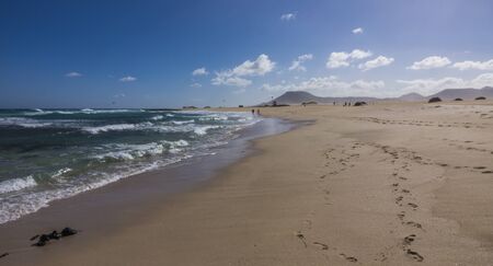 Sand patterns on the Nature reserve, Park Natural, Corralejo, Fuerteventura, Canary Islands, Spain.の写真素材