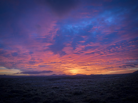 Corralejo natural reserve, with low sun and dramatic lighting, Fuerteventua, Canary Islands, Spainの写真素材