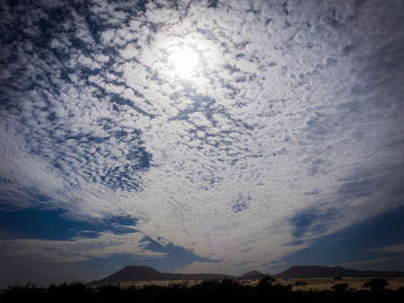 Corralejo natural reserve, with low sun and dramatic lighting, Fuerteventua, Canary Islands, Spainの写真素材