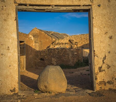 Old rustic ruined building in  La Oliva in Fuerteventura the Canary-islands Spainの写真素材