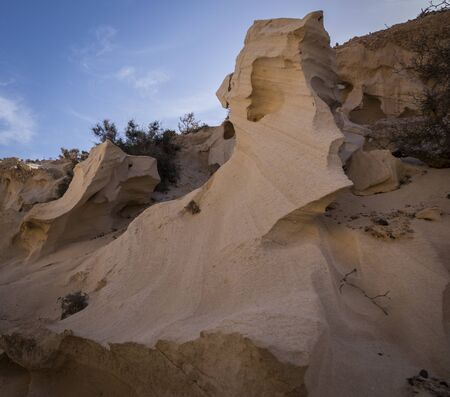Natural sand scaltures in Fuerteventura the canary-islands Spainの写真素材