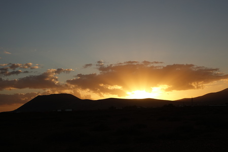 silhouette sunsetの写真素材