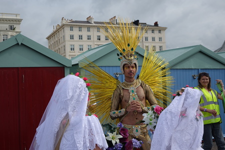 The Brighton Pride festival and March 2019 on a beautiful sunny afternoonのeditorial素材
