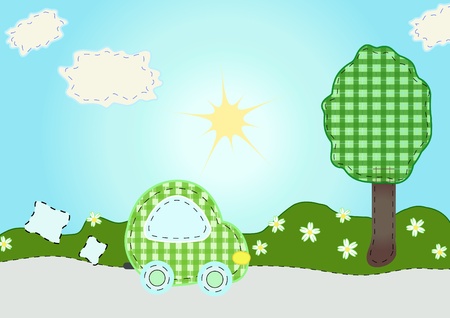  pattern funny images of carのイラスト素材