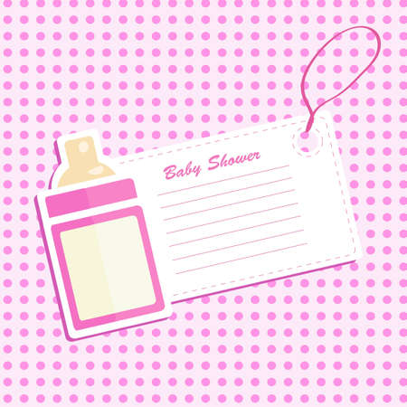 Baby bottle shower. Invitation card .のイラスト素材