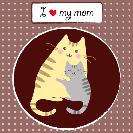 kittens with momのイラスト素材