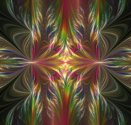 abstract fractal background on the black for art projectの写真素材