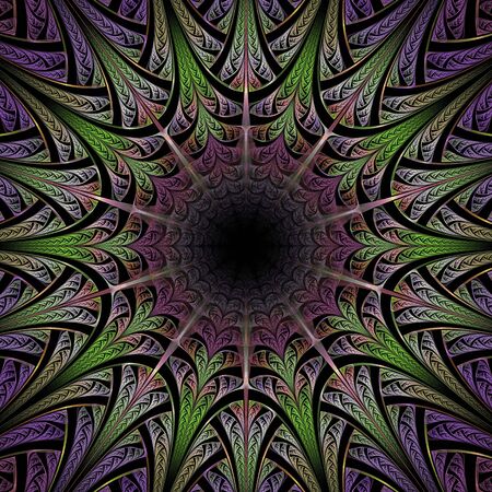 abstract fractal background on the black for art projectの写真素材