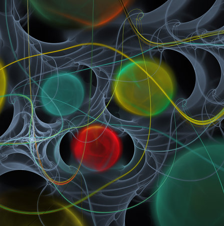 abstract fractal background on the black for art project