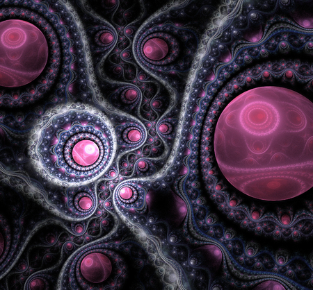 abstract fractal background on the blackの写真素材