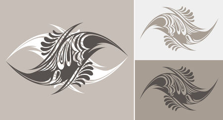 Abstract shapes in tattoo style for t-shirt design - isolatedのイラスト素材