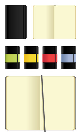 moleskine notebooks set - cutout on whiteのイラスト素材
