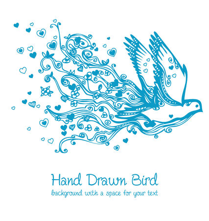 flying bird decorのイラスト素材