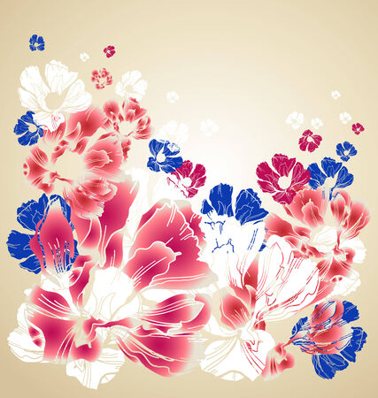 abstract floral backgroundのイラスト素材