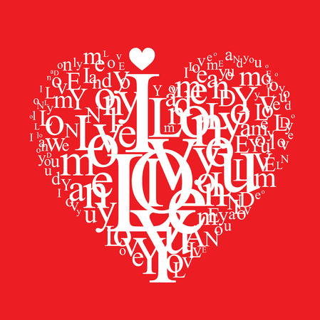 typographic heart shapeのイラスト素材