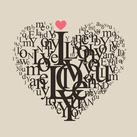 Heart shape from letters - typographic compositionのイラスト素材