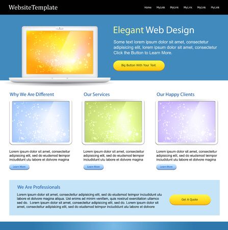 editable web site template - positive color schemeのイラスト素材