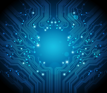 blue circuit board vector backgroundのイラスト素材