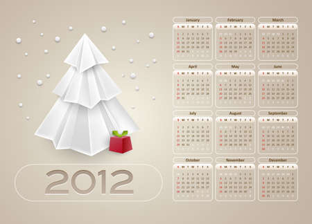 calendar design layout 2012 - week starts with sunday - vectorのイラスト素材