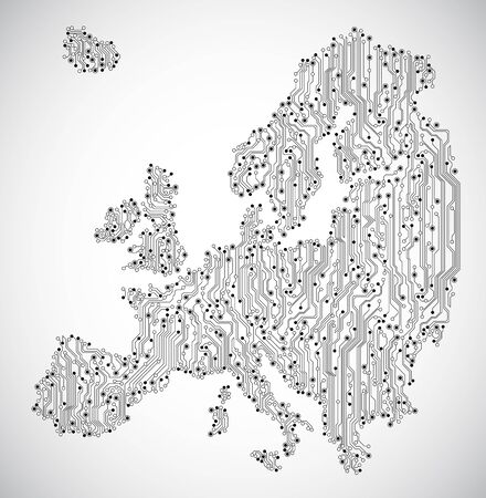 European Union map - circuit board backgroundの写真素材