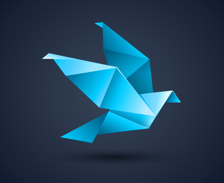 origami bird abstract icon illustrationのイラスト素材