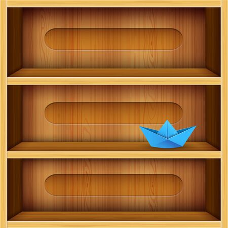 wooden shelves illustration - wood textureのイラスト素材
