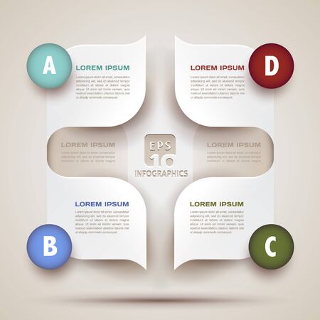 infographics modern business background - 3d paper shapes origami - bubble speech illustration for presentation, brochure cover, workflow layout, diagram, web designのイラスト素材