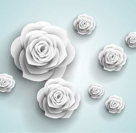 paper flowers abstract background - vectorのイラスト素材