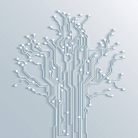 tree circuit board abstract background - vectorのイラスト素材