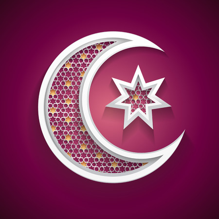 islamic background with a new moon and star vectorのイラスト素材