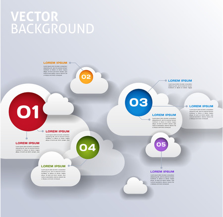 cloud infographics 3d vector backgroundのイラスト素材